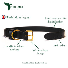 Load image into Gallery viewer, Black Leather Dog Collar