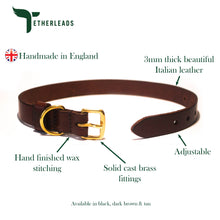 Load image into Gallery viewer, Dark Brown Leather Dog Collar
